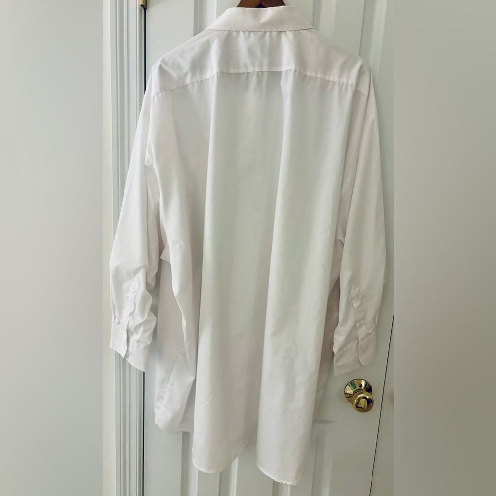 Edwards White Dress Shirt Button Up Big & Tall 6XL 34/35 Poplin Classic EUC easy - Picture 3 of 4